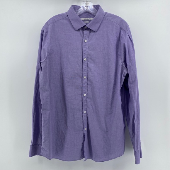 Perry Ellis Other - Perry Ellis Portfolio Mens XL Purple Very Slim Fit Stretch Button Down Shirt